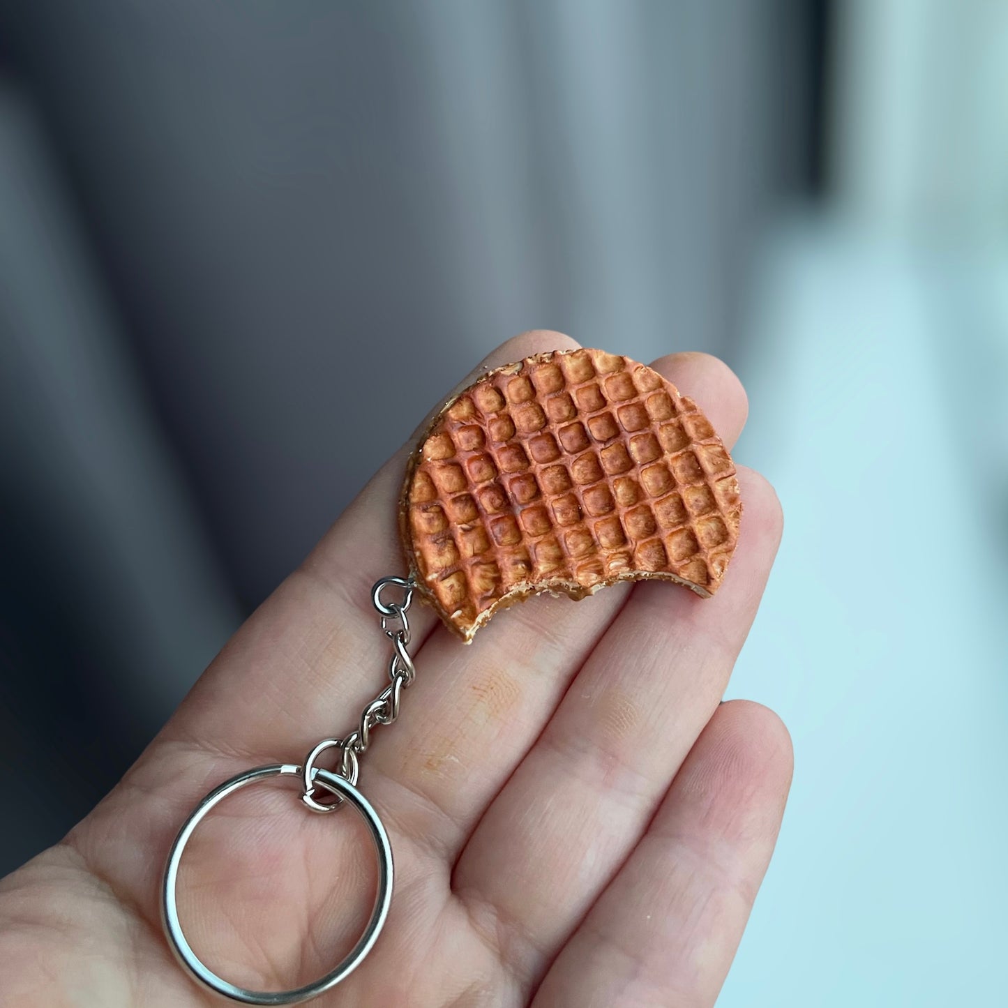 Stroopwafel with a bite out of it - Handmade - Clay