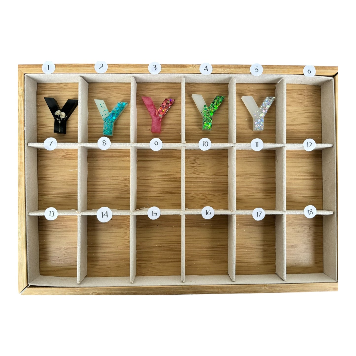 Letter Y - Naam / letter sleutelhanger, magneet of kerstboomhanger