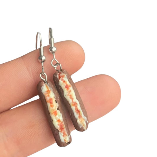 Frikandel special earrings - Handmade - Clay