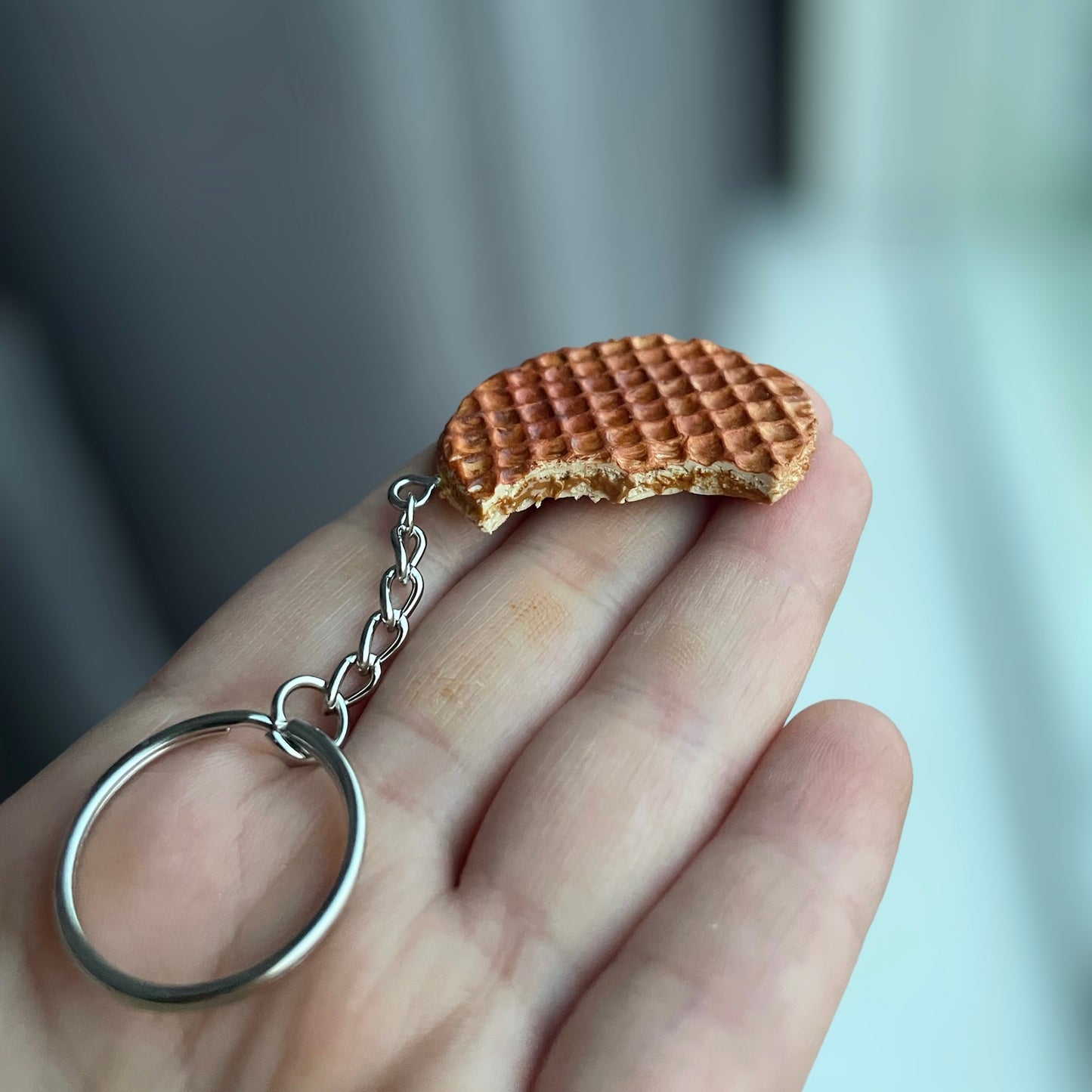 Stroopwafel with a bite out of it - Handmade - Clay