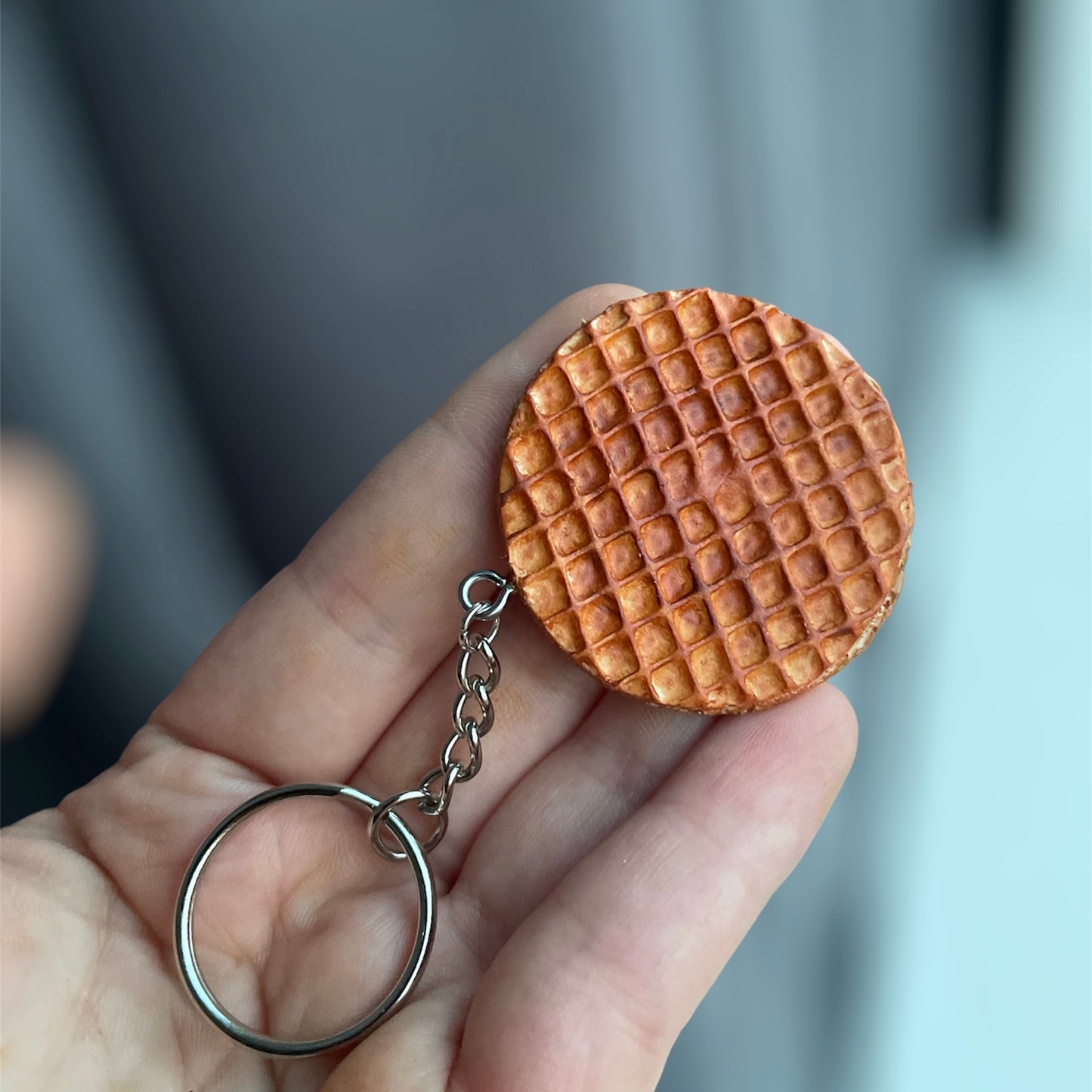 Keychain - Stroopwafel - Handmade - Clay