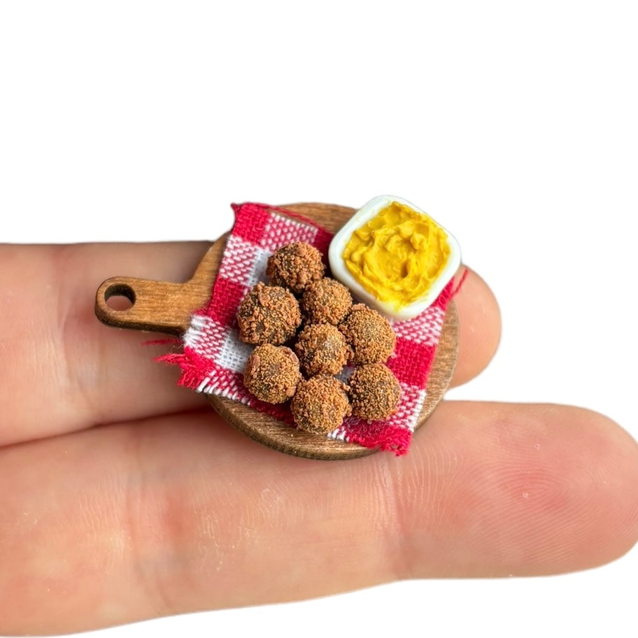 Snack platter bitterballen with mustard - Handmade - Clay