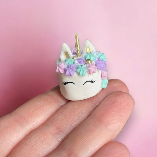 1:12 Unicorn taart - Pastel - Goud - Handgemaakt - Poppenhuis